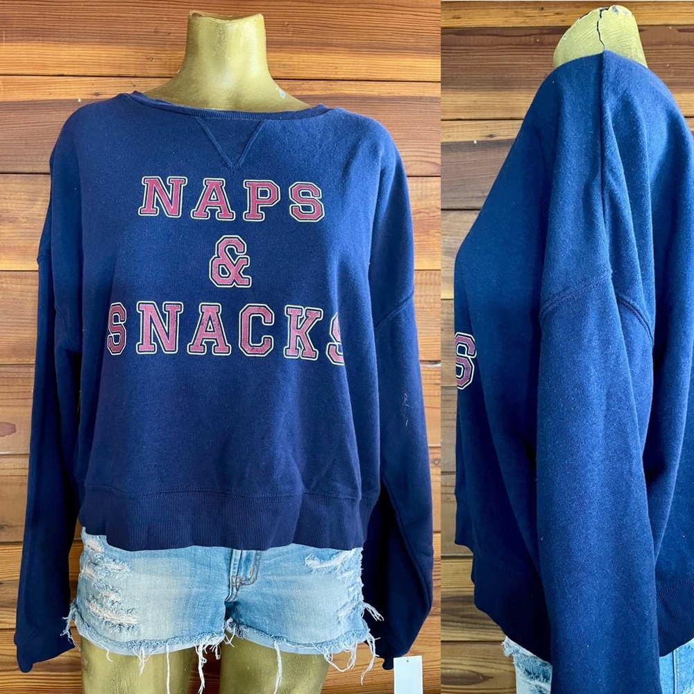 NWT Fifth Sun NAPS & SNACKS Sweatshirt Size XL